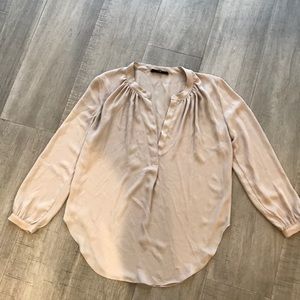 Taupe deep-v blouse